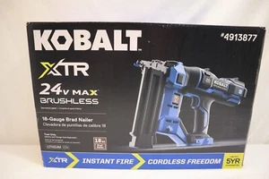 (NEW) KOBALT XTR 24V MAX BRUSHLESS 18-GAUGE BRAD NAILER (BARE TOOL) #4913877 *** - Picture 1 of 11