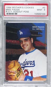 1994 Mother's Cookies Mike Piazza Food Issue Mike Piazza #3 PSA 9 MINT HOF