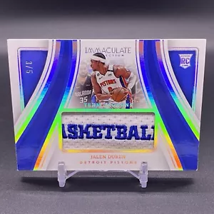 #/5! 🚨2023 Panini Immaculate Jalen Duren RC Detroit Pistons Rookie Team Slogan - Foto 1 di 2