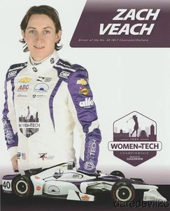 2017 Zach Veach Indy Women In Tech LPGA Chevy Indy 500 Indy Car postcard - Picture 1 of 1