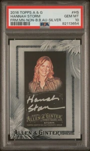 HANNAH STORM 2016 TOPPS AG X MINI SILVER INK AUTO PSA 10 GEM MINT POP 1 MG - Picture 1 of 1
