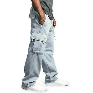 Men's Solid Fleece Cargo Sweatpants  - Picture 1 of 4
