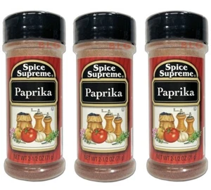 Spice Supreme PAPRIKA Food Seasonings Kitchen Cooking Herbs Spices 2.5oz 3-Pack - Picture 1 of 1