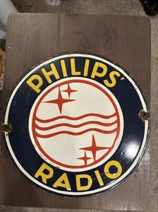 Porcelain Philip’s Radio Enamel Sign - Picture 1 of 16