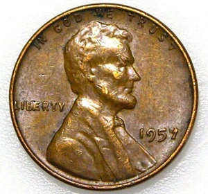 1957-P Lincoln Wheat Cent BIE Die Chip Error Obverse, Mint Error (7) 1957 - Picture 1 of 4