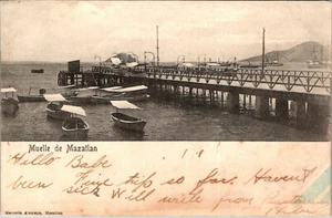 MEXICO - MIELLE DE MAZATLAN - BOATS IN HARBOR - PIER - UNDIVIDED BACK POSTCARD - Picture 1 of 2