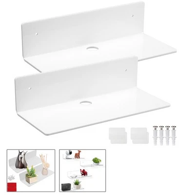 Bathroom Shelves No Drilling Floating Shelf with Clips for Shower Organiser Home - Image 1 of 4