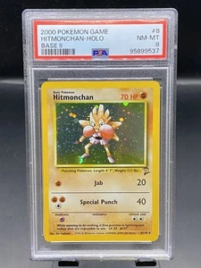 TCG Pokemon 2000 Hitmonchan Base Set 2 PSA 8 - Picture 1 of 4