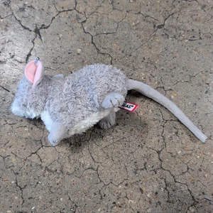 Vtg Douglas Cuddle Toys Mindy Mouse #8870 Plush 5” Gray Pink Ears USA Metal tag - Picture 1 of 6