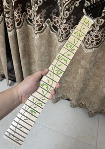 Round S s 24fret maple guitar neck black head Lock nut green Tree of Life inlay - Picture 1 of 8