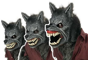 Werewolf Medieval Men Ani Motion Mask Snarling Jaw Halloween 60305 - Picture 1 of 3