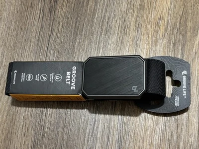 Cinturón de tela ajustable Groove Life con hebilla magnética negro/negro B1-005-OS NUEVO Foto 1 de 4