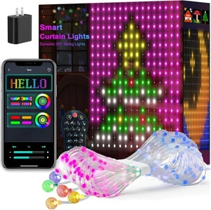Curtain Lights,Smart LED Wall Lights with APP&Remote,Color Changing String Light - Picture 1 of 7