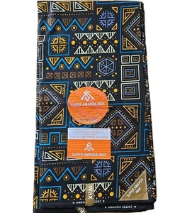 African Fabric Print 100% Cotton Ankara 6 Yards Quality Crafting Sewing Material - Picture 1 of 6