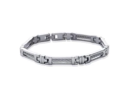Braccialetto Maglie Moderno IN Acciaio Inossidabile 316L Gioielli Uomo Nuovo - Immagine 1 di 2