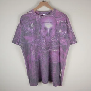 Purple Skull AOP Shirt Adult XL 23.5x28 - Picture 1 of 21