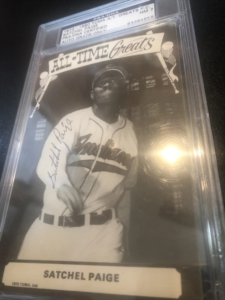 SATCHEL PAIGE: Autograph TCMA Postcard (PSA/DNA) - Image 1 of 4