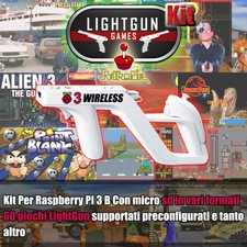 LIGHTGUN PISTOLA WIRELESS ARCADE PER RASPBERRY PI 3 B e B+ PC MAME RETROPIE