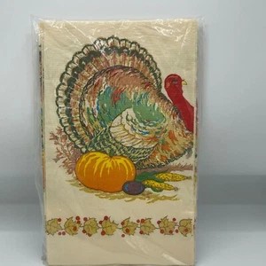 De colección Nuevo C.A. Cubierta de mesa de acción de gracias papel caña 52" x 96" pavo otoño - Imagen 1 de 5