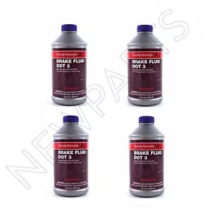 Set of 4 Brake Fluids 12 oz Dot 3 for Honda Accord CR-V Civic Odyssey Genuine - Picture 1 of 1