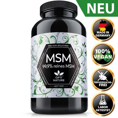 OPTI NATURE 365-99,9% reine MSM Schwefel Kapseln hochdosiert | made in Germany  - Bild 1 von 4