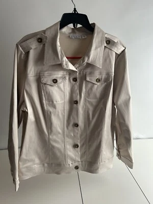 Chaqueta beige para mujer Joan Rivers talla XL Foto 1 de 4