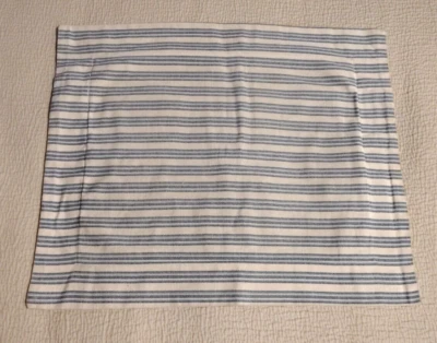 Mario & Marielena Denim Blue/White Striped Pillow Sham-14 by 10-NWOT-Defects - Image 1 of 4
