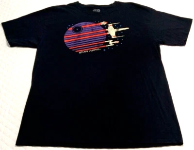 Camiseta grande para hombre Star Wars Fifth Sun Death Star X-Wing Trench Run logotipo negra Foto 1 de 4