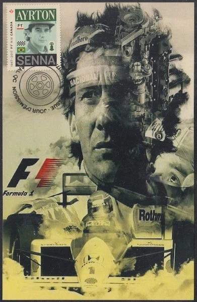 CANADA # 2995.2 - FORMULA 1 AYRTON SENNA POSTAGE STAMP on SUPERB POSTCARD #2 - Image 1 of 1