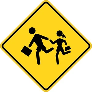 School Crossing Caution Sign Vinyl Bumper Sticker Window Decal Multiple Sizes - Bild 1 von 1