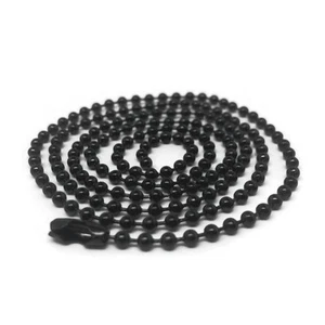 Collar de bolas de acero inoxidable negro de 22 pulgadas para hombre cadena 2,4 mm - Imagen 1 de 3