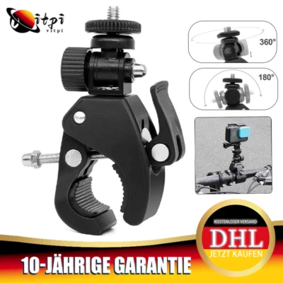 360° Kamera Fahrrad Clamp Kamerahalterung Halterung Adapter Stativkopf Klemme - Bild 1 von 4