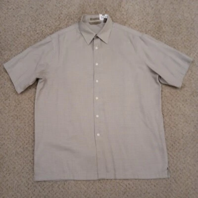 Camisa Axist Para Hombre Grande Gris Geométrica Surf Suave Manga Corta Abotonada Foto 1 de 4