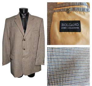 Bolzano 46L Houndstooth Sport Coat Blazer Brown Multicolor Single Breasted - Picture 1 of 12