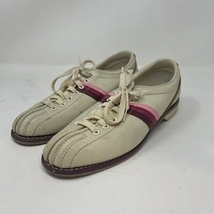 Scarpe da bowling vintage Endicott Johnson taglia 7,5 tradizionali stringate in pelle - Foto 1 di 10