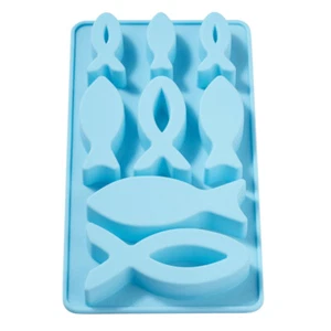 Gießform Fische Ichtus aus Silikon Backform für Kuchen Seife Beton Hobbyfun 7031 - Bild 1 von 2