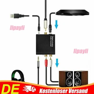 Digital Zu Analog Audio Konverter Wandler Optisch Toslink Koaxial Auf RCA DE - Bild 1 von 12