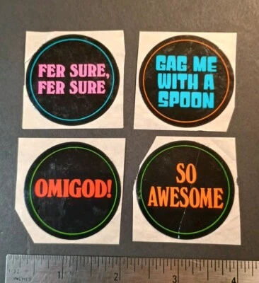 Vintage Sticker Lot VALLEY GIRL Humor Sticker Mod VTG 80s MIX VERY GLOSSY - Image 1 of 2