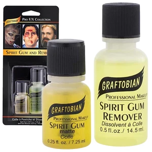 Graftobian Spirit Gum and Remover Combo Pack 1/4OZ Spirit Gum /1/2OZ Remover Set - Picture 1 of 7