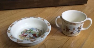 ROYAL DOULTON Bunnykins Two Handled Mug Cup And Cereal Bowl - Picture 1 of 6