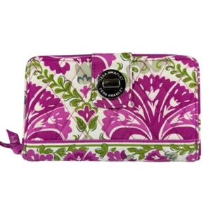 Vera Bradley Julep Tulip Turnlock Wallet Purple Green  - Picture 1 of 5