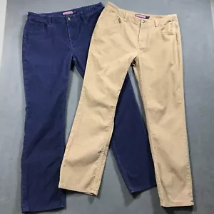Lot of 2 Vineyard Vines Mens Corduroy Pants 5 Pocket Blue & Beige Size 34 x 31 - Picture 1 of 11