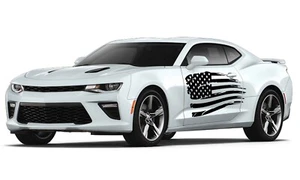 Door side US flag graphics stickers decal compatible with Chevrolet Camaro - Foto 1 di 15