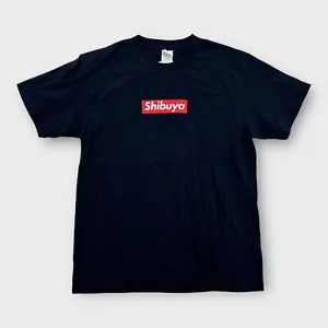 Shibuya T Shirt Mens Medium Box Logo Red Blue Cotton Short Sleeve Hypebeast NEW - Picture 1 of 6
