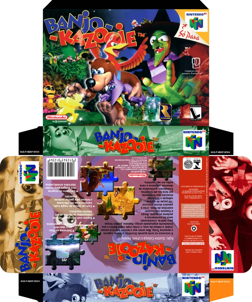 Nintendo 64 Banjo Kazooie Printable Box  - Photoshop Art To Print - Image 1 of 1
