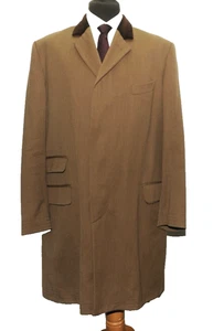 GRAN ABRIGO ENCUBIERTO CUELLO TERCIOPELO CHARLES TYRWHITT TALLA 44"" R MARRÓN - Imagen 1 de 12
