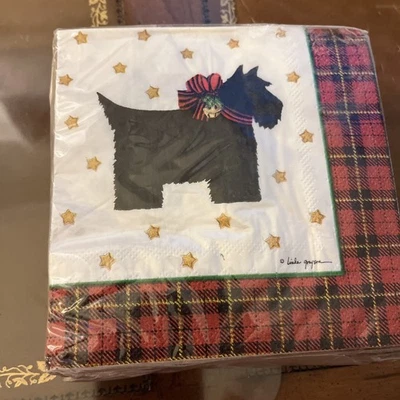 Bebida festiva Scottie Dog Navidad 3 capas 40 servilletas de bebidas nuevas y selladas Foto 1 de 3