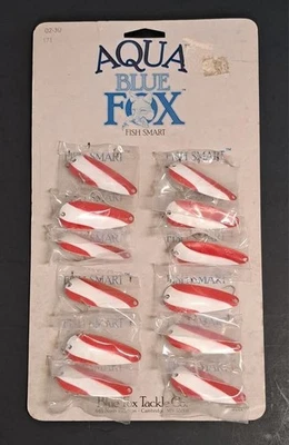 Señuelos Daredevil de colección cucharas de zorro azul agua 12 en tienda tarjeta de exhibición nueva de stock Foto 1 de 3