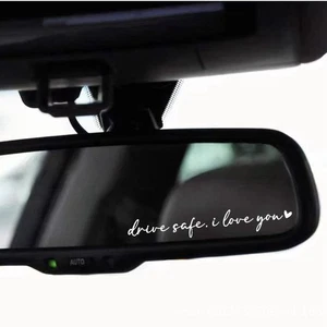 Drive safe, I love you❤️ Blanco Espejo Retrovisor Adhesivo Calcomanía Coche Camión Pegatina - Imagen 1 de 2
