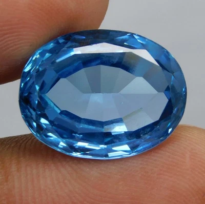 Pedra preciosa solta oval de turmalina indiolita natural brasileira certificada 16,95 quilates - Imagem 1 de 4